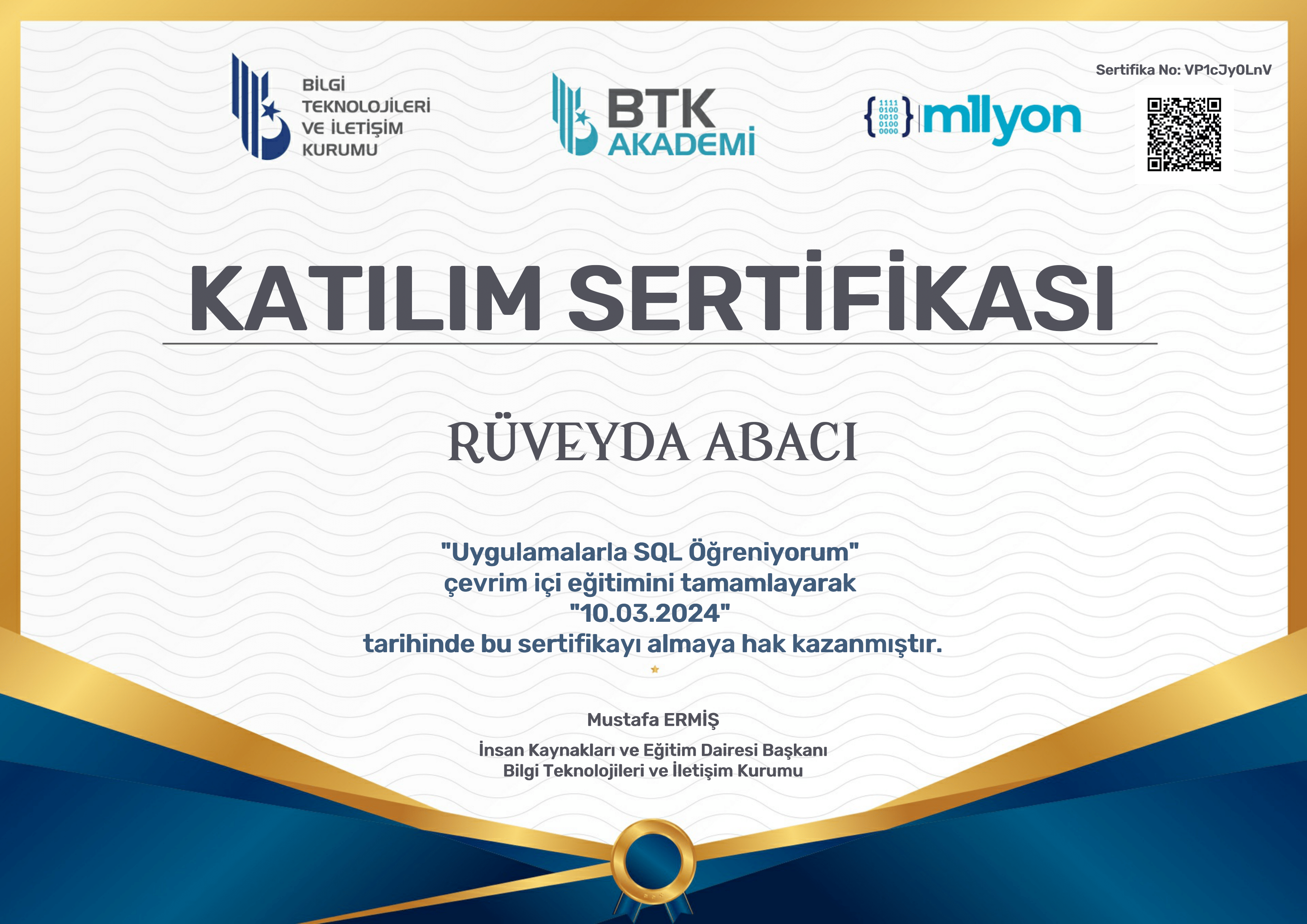 BTK Akademi - Uygulamalarla SQL Öğreniyorum