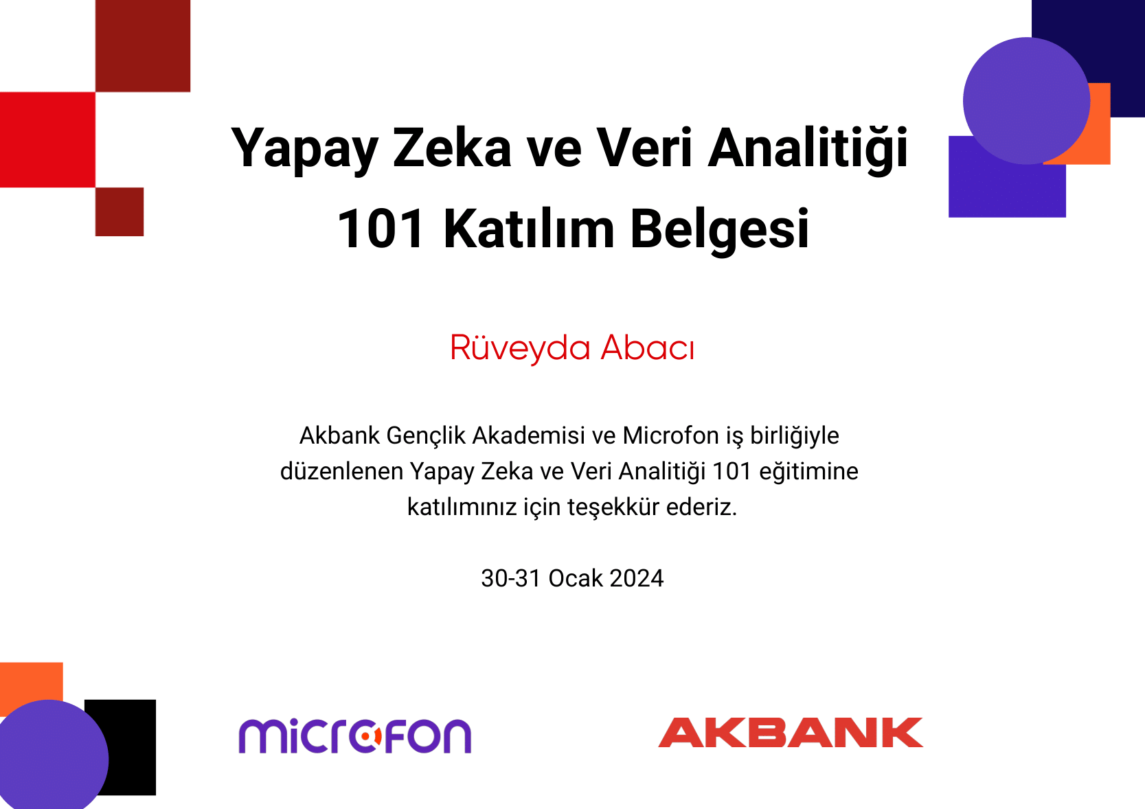 Microfon - Yapay Zeka ve Veri Analitiği 101
